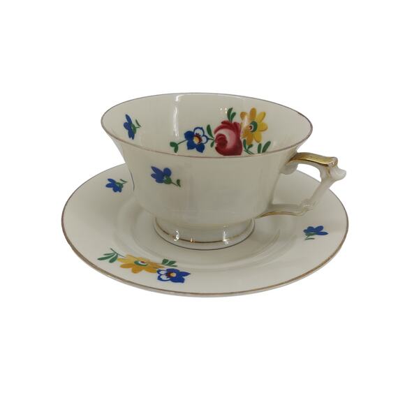 Durocor Bavaria Other - Durocor Bavaria Tea Cup & Saucer Floral Gold Trim